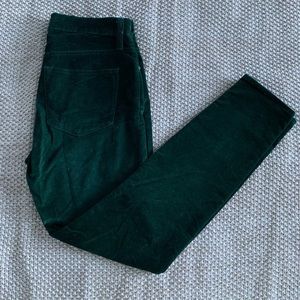 J. Crew dark green velvet jeans